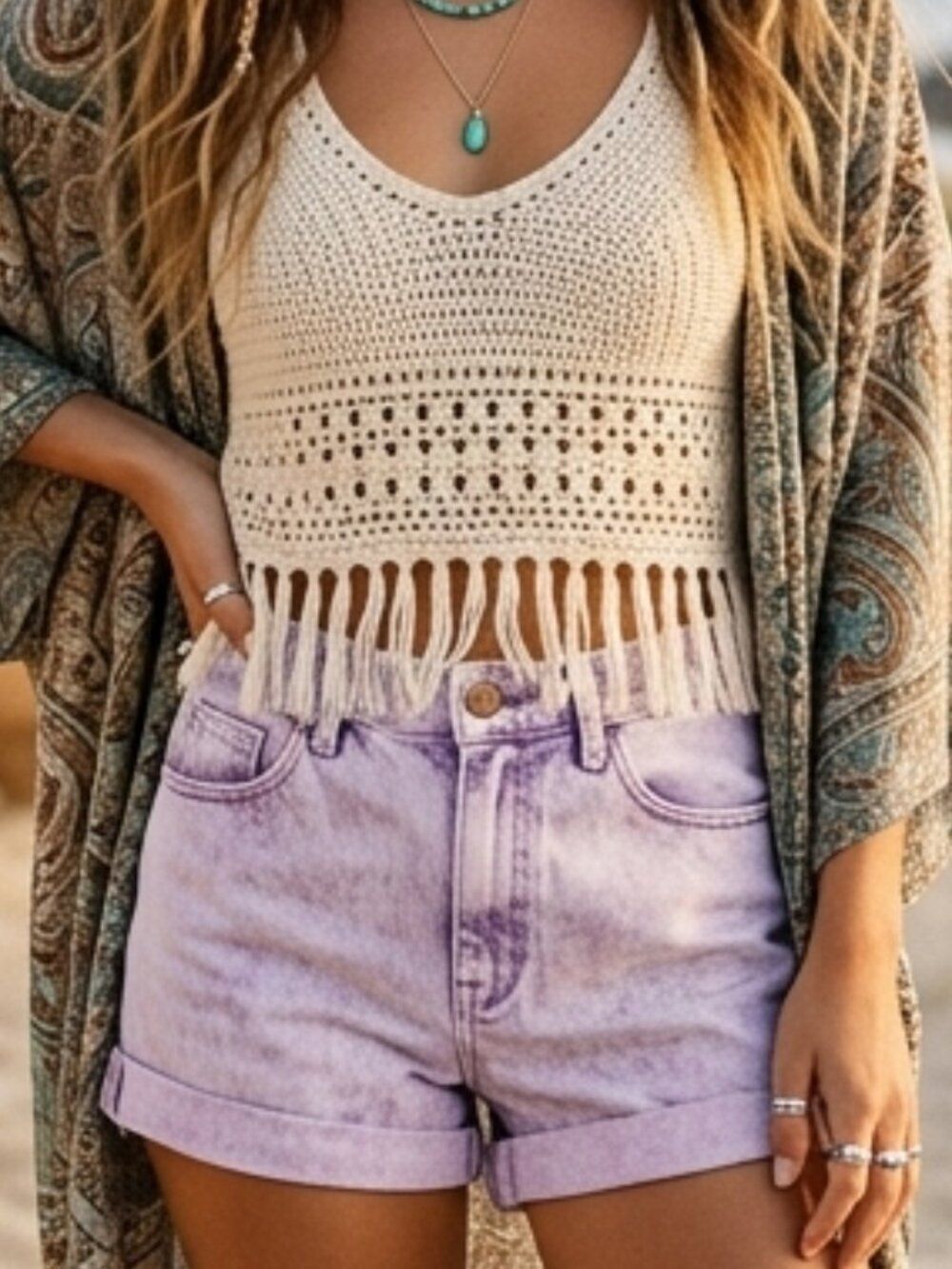 Universal Thread Vintage Midi Light Purple Denim Shorts Size 0